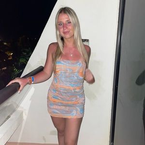 Forever 21 Tie Dye Strapless Dress